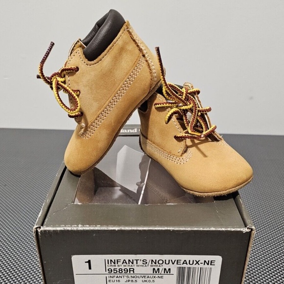 Timberland Kids Baby Crib Booties Shoes Nubuck Boots Size 1 US 9589R A62117 - Picture 1 of 7
